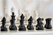 Chess pieces on a chess board.