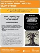Teen Scary Short Stories Contest Flyer